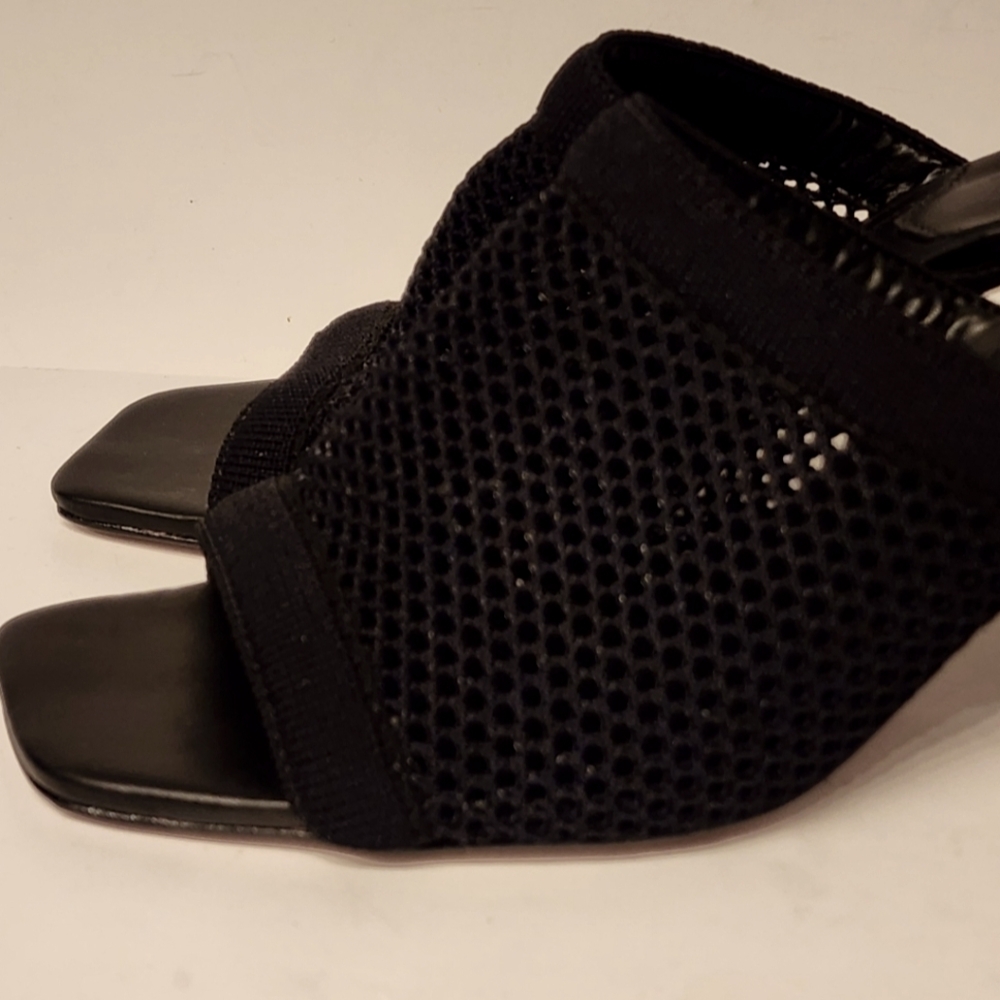 SCHUTZ Sinara Knit Mule Heeled Sandal In Black Size 6.5 - Picture 8 of 15
